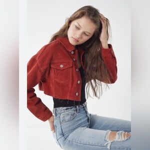 BDG urban outfitters corduroy raw hem crop jacket SZ M